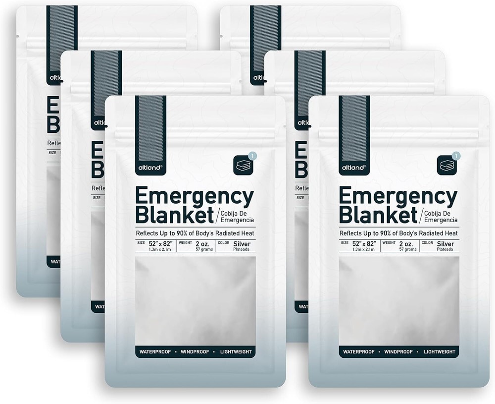 Exceptional Thermal Insulation! 6 Pack Emergency Blankets for Wintry Conditions