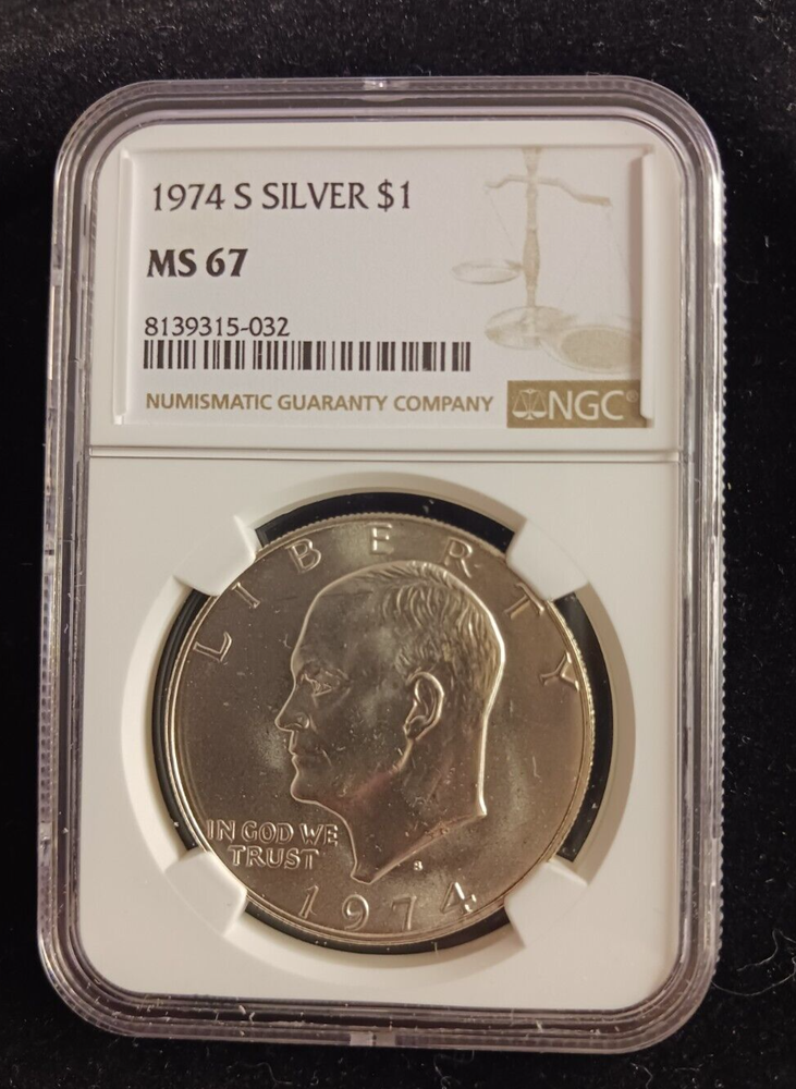 1974(S) Silver $ NGC MS 67 Ike Dollar Coin
