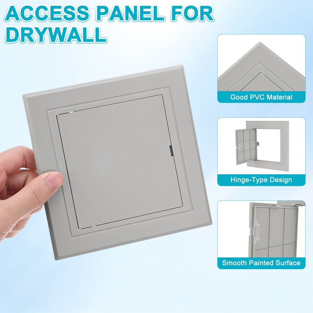 1-Pack Access Panel for Drywall, 4.5x4.5" Plastic Wall Hole Cover [Gray]