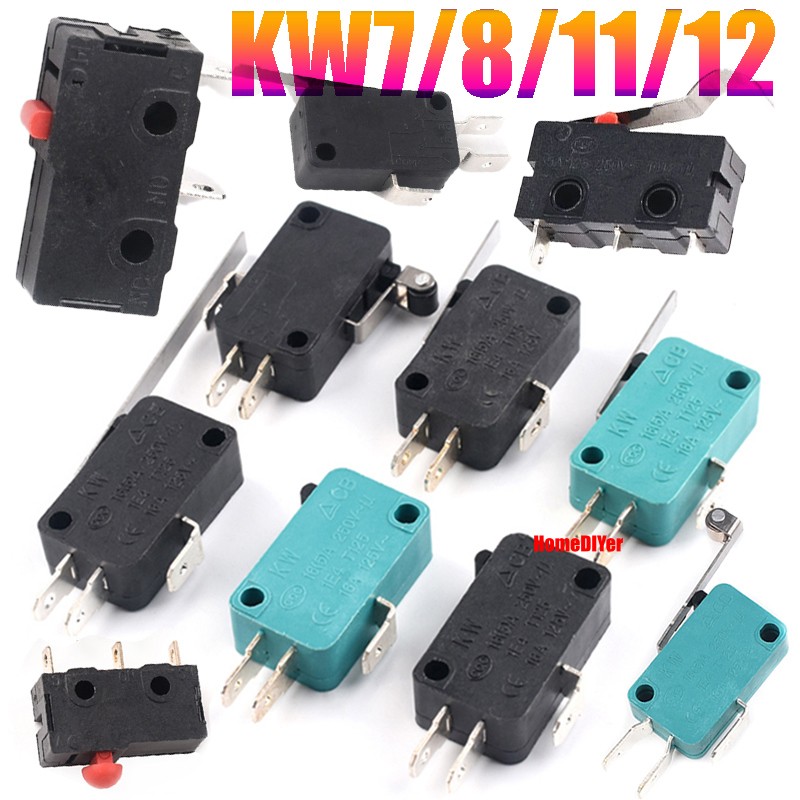 KW7/8/11/12 Serie Limit Switch Microswitch 250V Button Micro-Switch Roller Lever