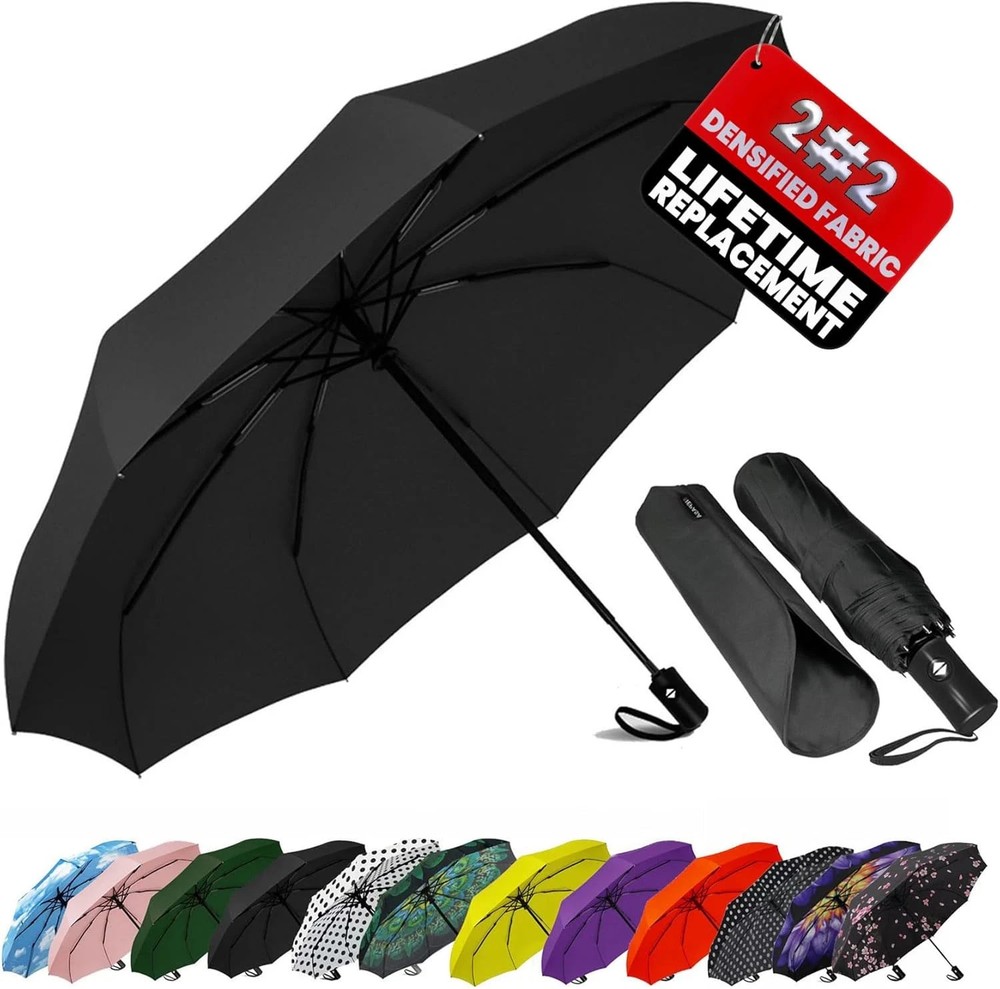 SIEPASA Compact Travel Umbrella - Windproof Auto Open/Close, Small Folding