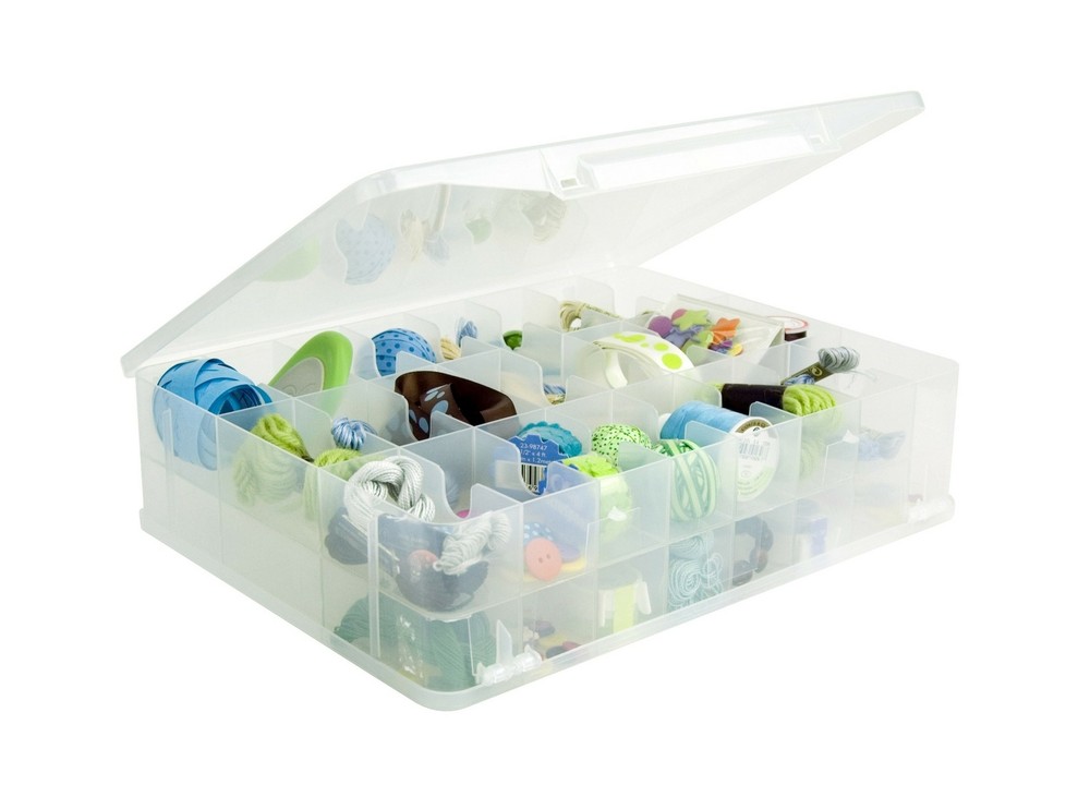 Creative Options 5315 Thread Organizer 14.5 Double-Sided Storage Clear Design