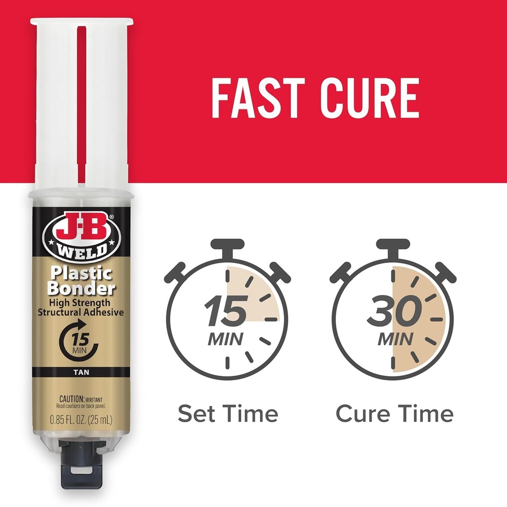 J-B Weld Plastic Bonder 25ml Structural Adhesive Tan