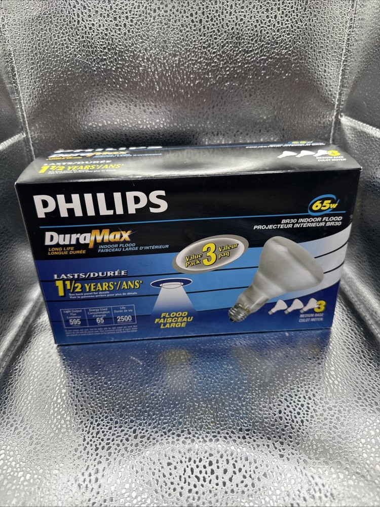 Phillips BR 30 65W Indoor Flood Light Bulbs 3-pack Value Pack