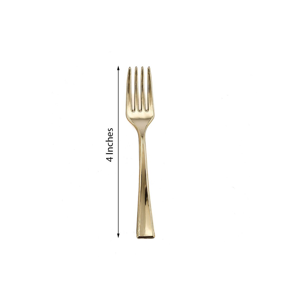 4" long Gold Appetizer Forks Wedding Dinner Party Events Disposable Tableware
