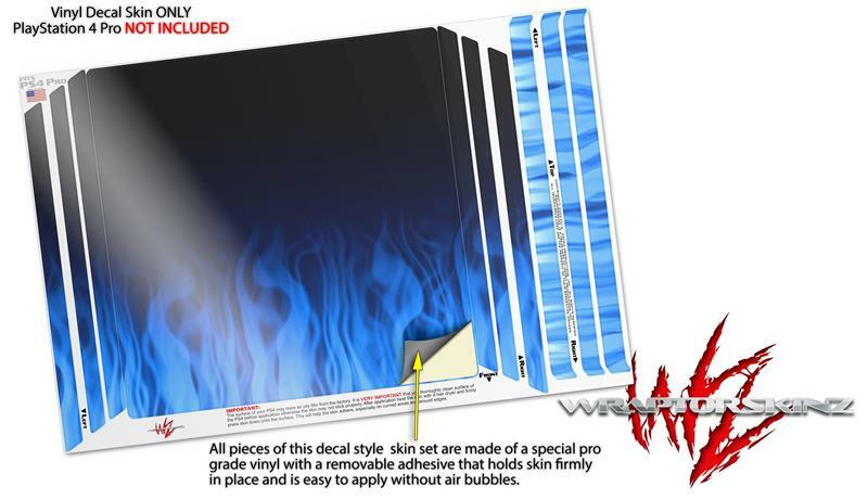 Skin for PS4 Pro Console Fire Blue
