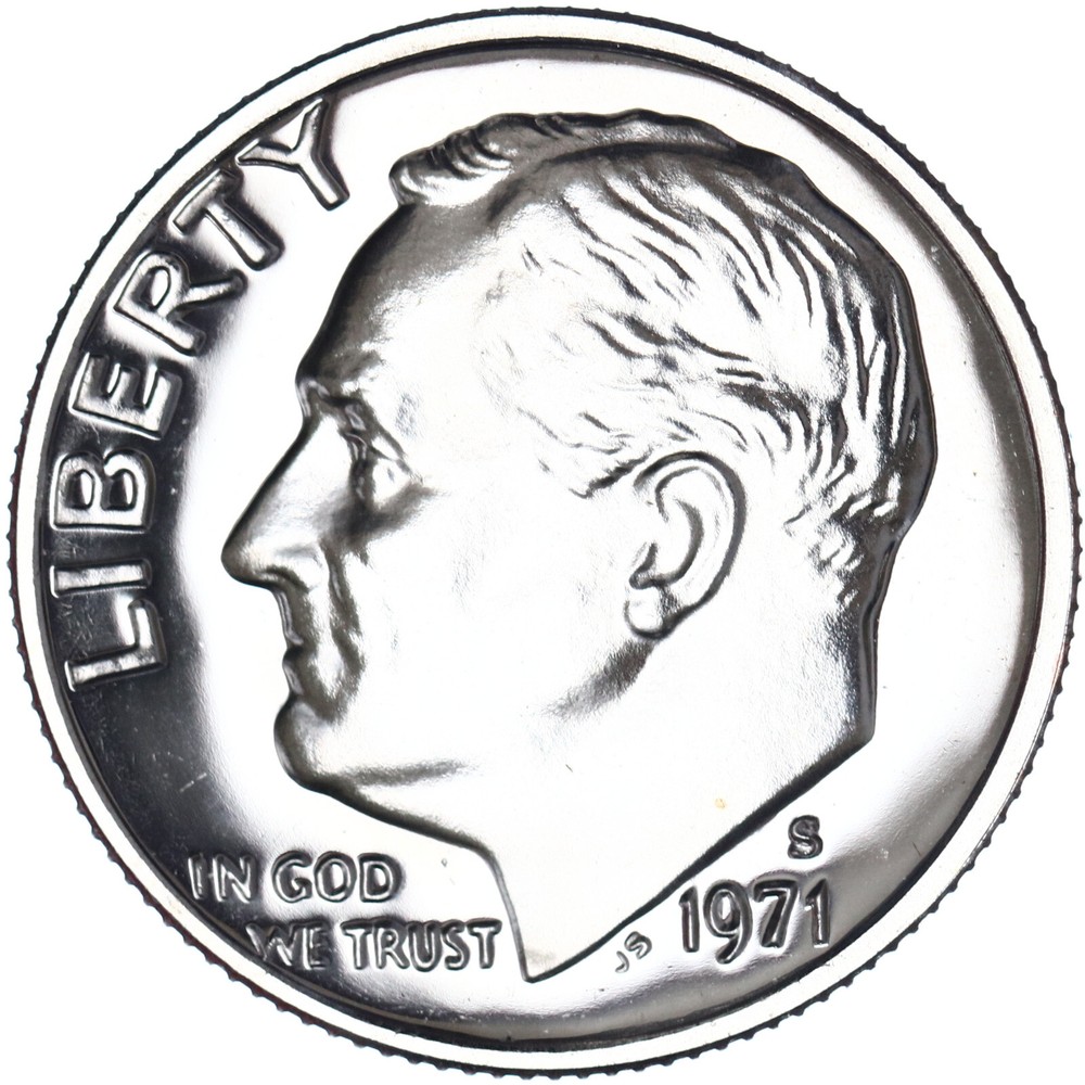 1971 S Roosevelt Dime Gem Proof CN-Clad