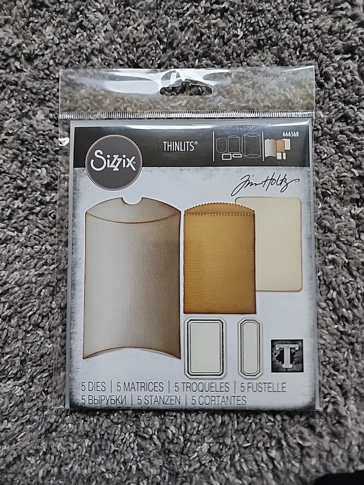 Tim Holtz Sizzix Thinlits, Vault Pillow Box + Bag