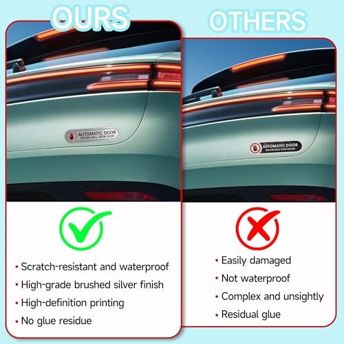 8PCS Automatic Door Driver Will Open Sign Stickers, Durable Waterproof Brushed