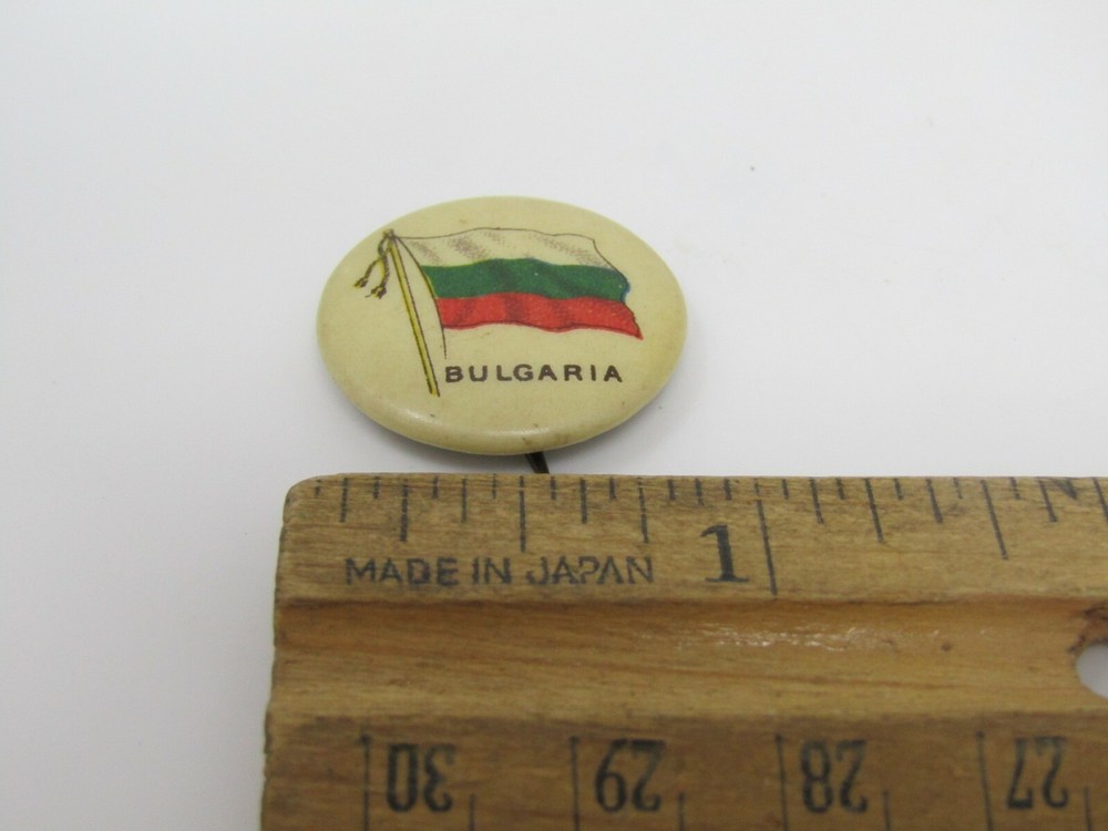 Bulgaria Flag Pin Button Vintage Antique