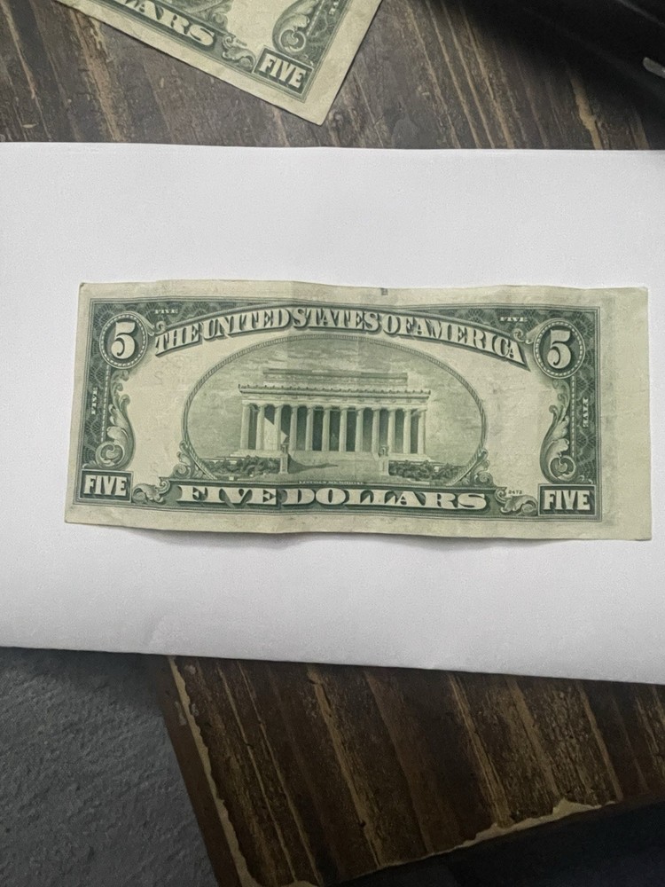 Misaligned/ Miscut 1950 $5 Bill