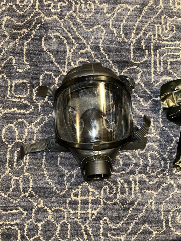 Gas Mask Centered Filter. Packaged Filter And Carrier. Used