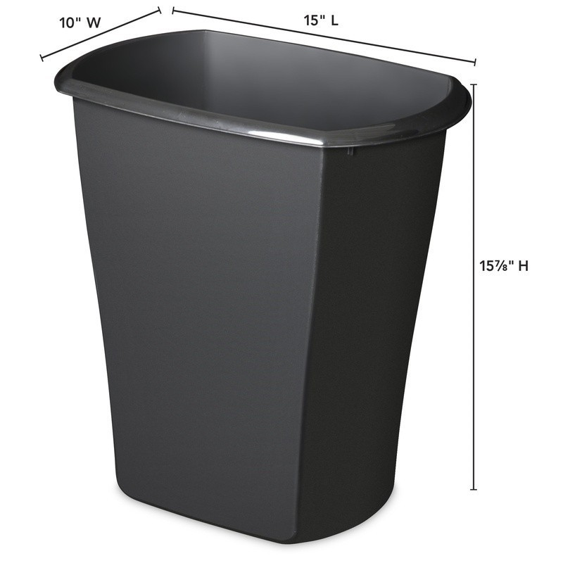 Plastic Trash Can Rectangular Wastebasket Indoor Open Top Handle Home Office New
