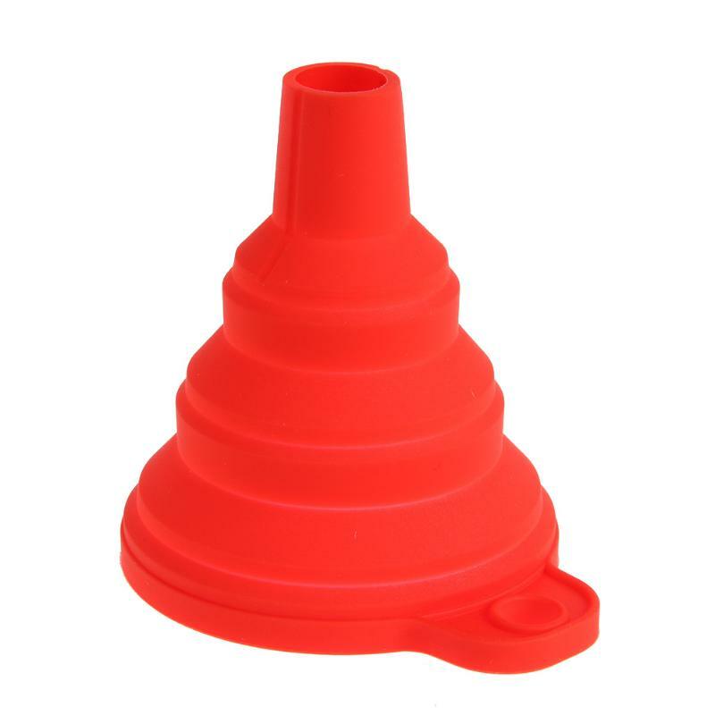 1pcs Mini Foldable Funnel Silicone Collapsible Funnel Folding Kitchen Funnels