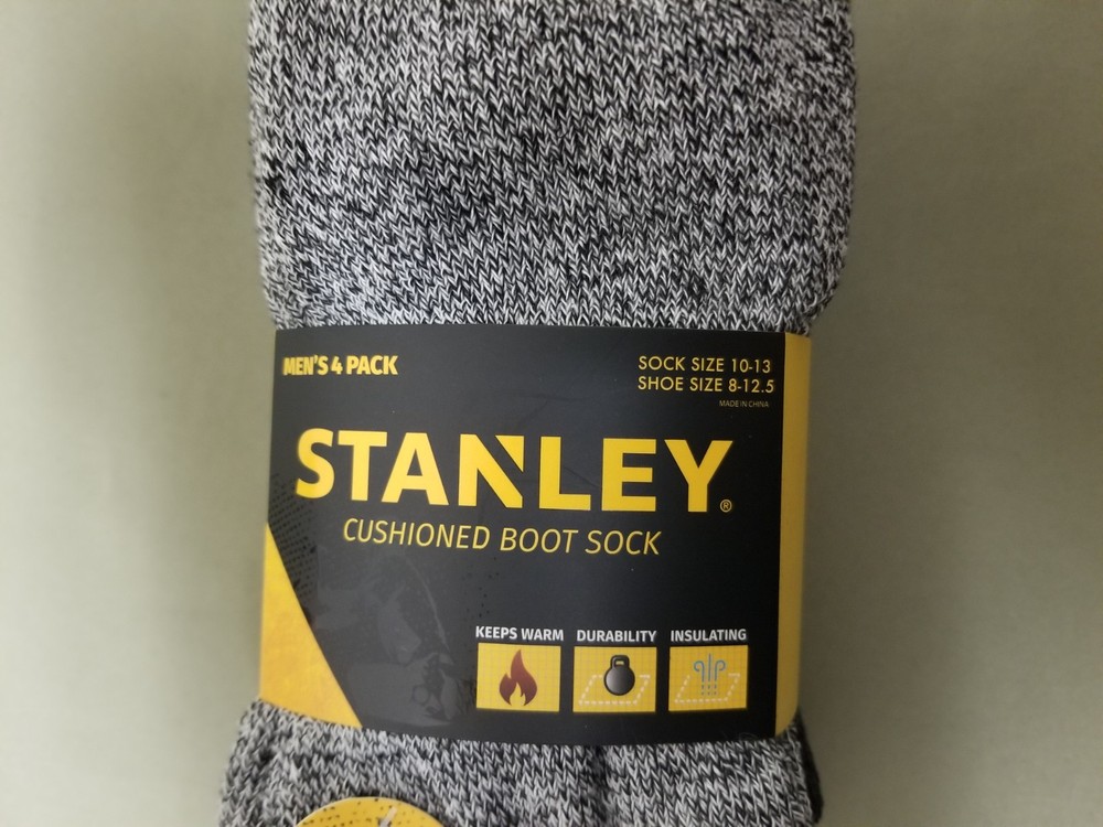New Stanley Mens 4 Pack Cushion Boot Socks.