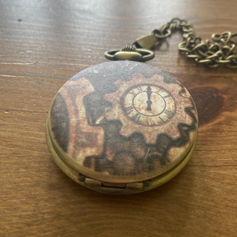 Steampunk Brass Fob Watch with Albert Chain