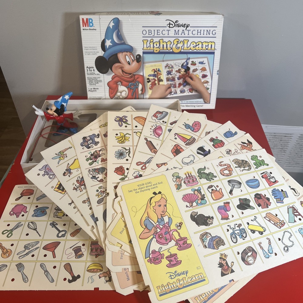 Vintage 1989 Disney Object Matching Light and Learn Mickey Mouse  TESTED