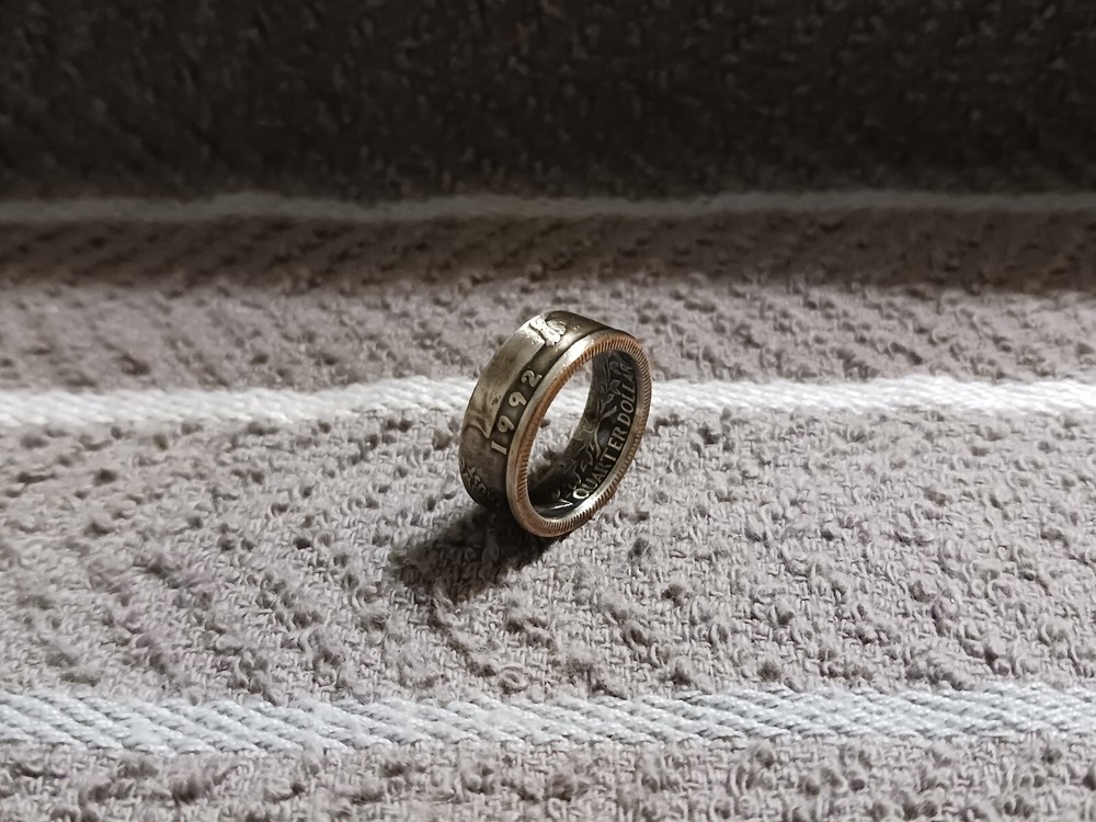 1992 Washington Quarters, coin ring, size 6