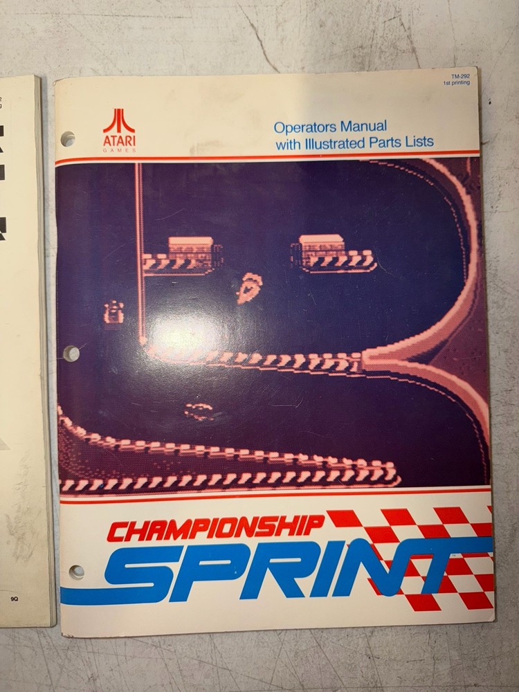 Original Atari Championship Sprint Arcade Operators Manual & Schematic Package