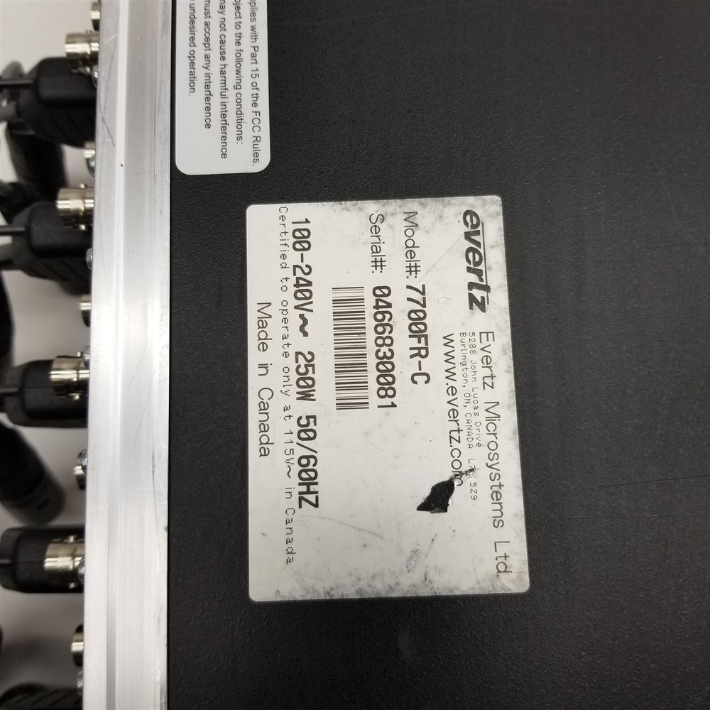 Evertz 7700FR-C Multiframe Chassis w/ 1*7700FC 6*7760AVM-E Controller Module