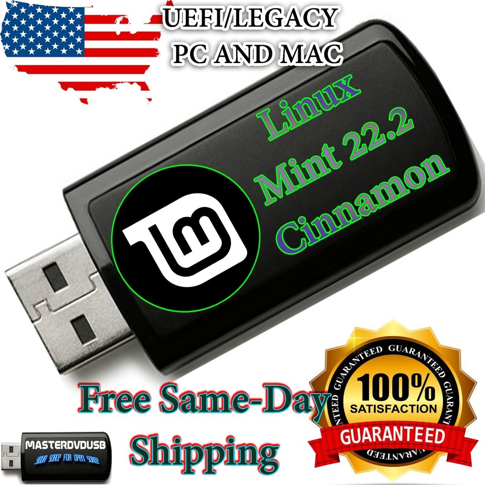 Linux Mint 22.2 Cinnamon USB 64-Bit Bootable Live Installer – Latest Version