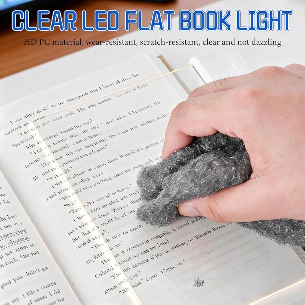Night Reading Light: Flat Rechargeable LED Panel, 3 Colors, Timer, Eye Care