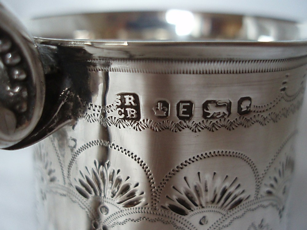 VICTORIAN MUG STERLING SILVER SHEFFIELD 1872
