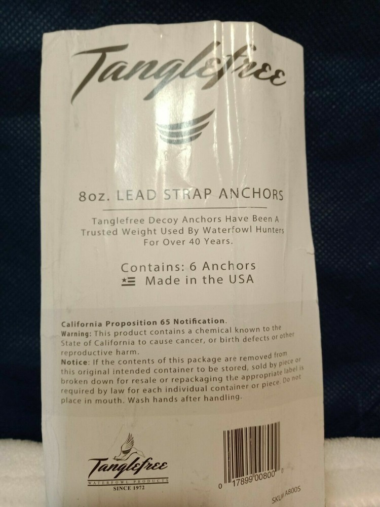 TangleFree/ 8oz/ Lead/ Strap/ Anchors/ A800S