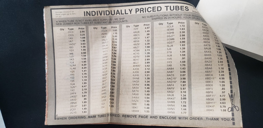 Cornell Electronics Company Mail Order Catalog / Invoice / Price Lists