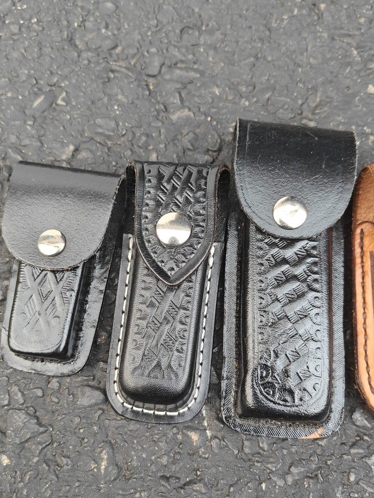 Leather Sheath Lot Storage Pouch For Pocket Knife Or Multi Tool