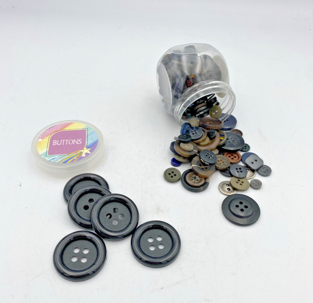 Buttons Assorted Random Black and Brown Plastic Buttons