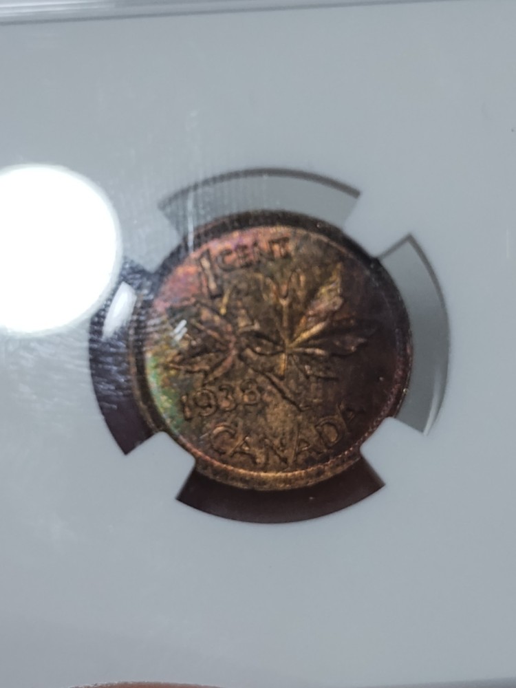 Canada 1938 Cent NGC MS64 Toning