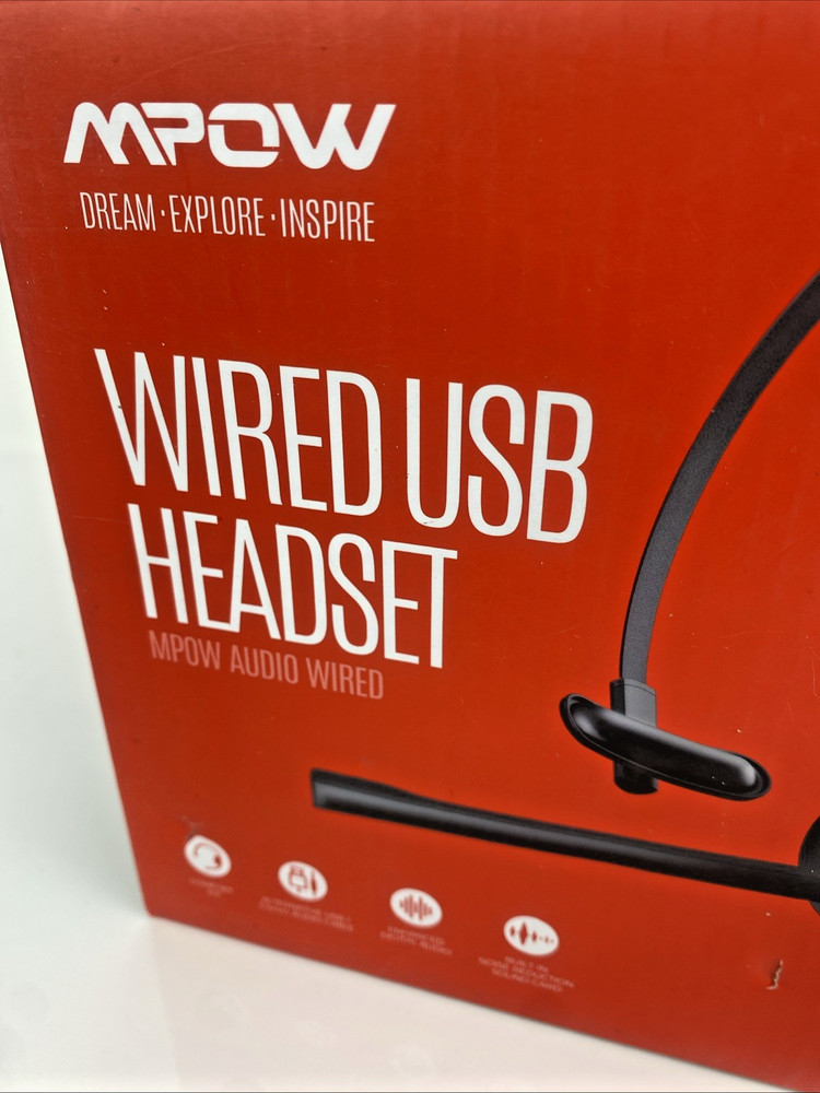 MPOW Wired Single-Sided USB Headset with Microphone