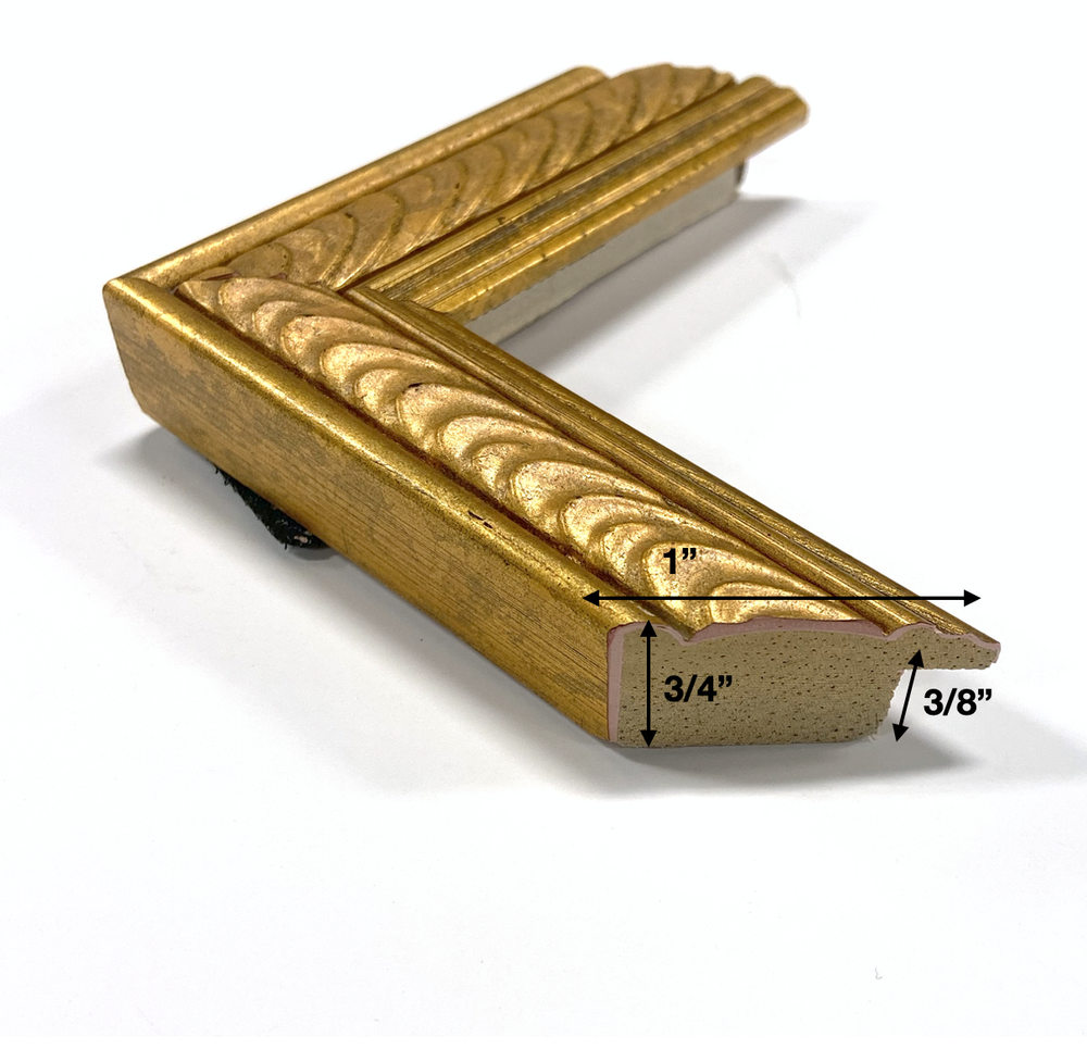 1" Readymade Wood Picture Frame (Waved Gold)