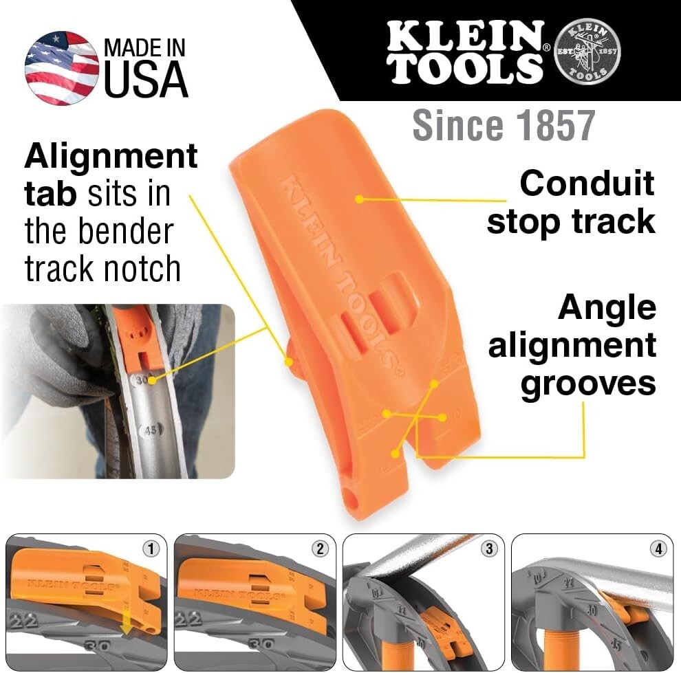 Precision Aluminum Conduit Bender with Interior Hook Surface for Stability