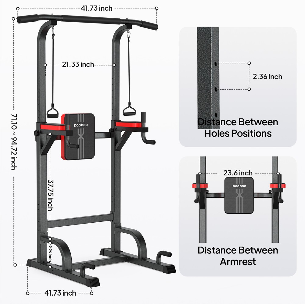 Power Tower Strength Training Dip Station Pull Up Dip Exercise Workout Equipment
