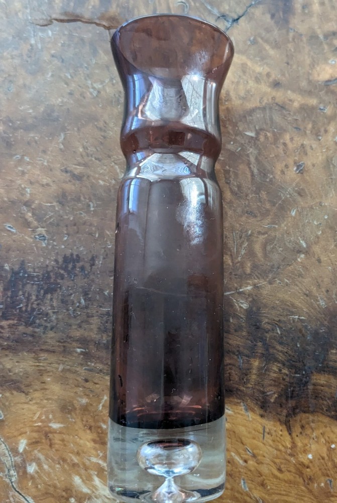 Enesco Amethyst Hand Blown Vase Bubble Bottom 8"