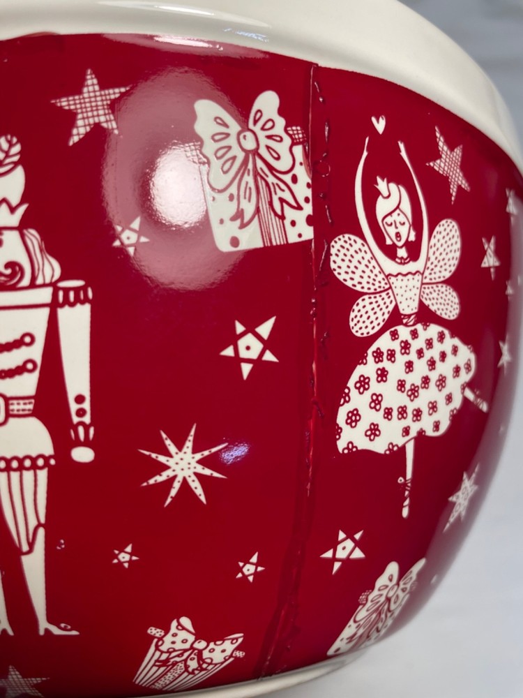 The Bake Shop Large Christmas Mixing Bowl Nutcracker
