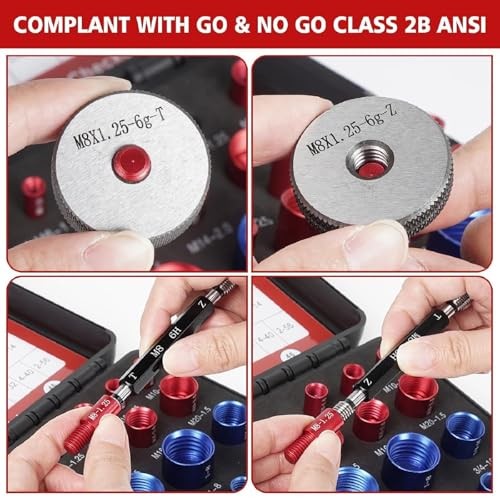 Nut and Bolt Thread Checker, Practical Thread Checker Box, 44pcs Male/Female