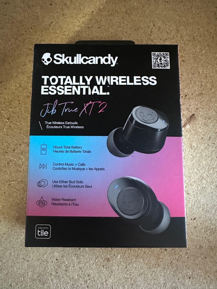 New Skullcandy Jib True XT 2 Wireless Bluetooth Earbuds Black (NEW)