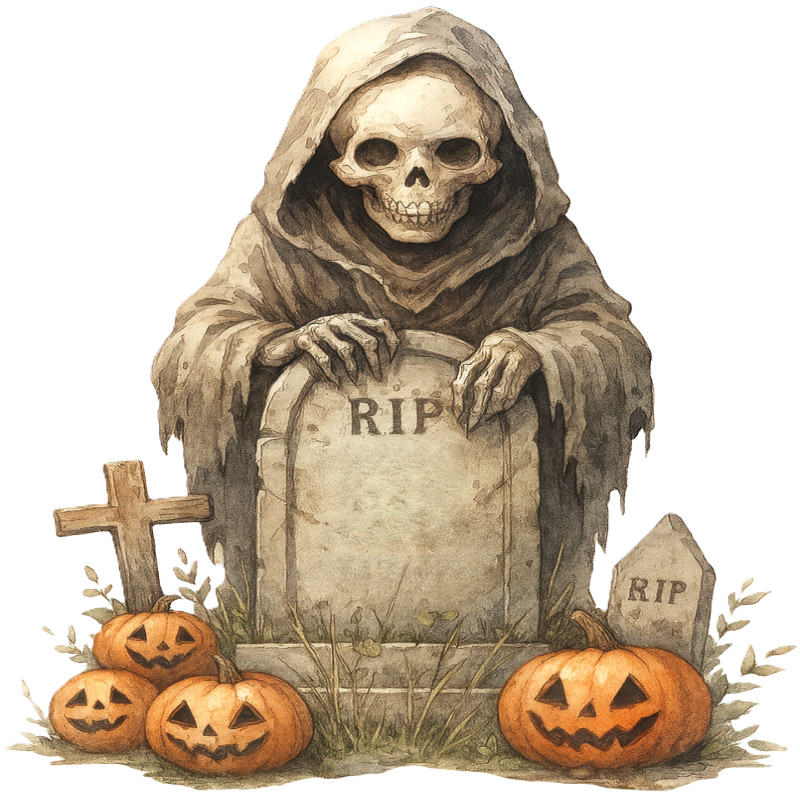 30 Custom Halloween Reaper Personalized Address Labels