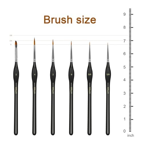 6Pcs Miniature Paint Brushes Set with Triangular Handles - for Acrylics, 12PCS