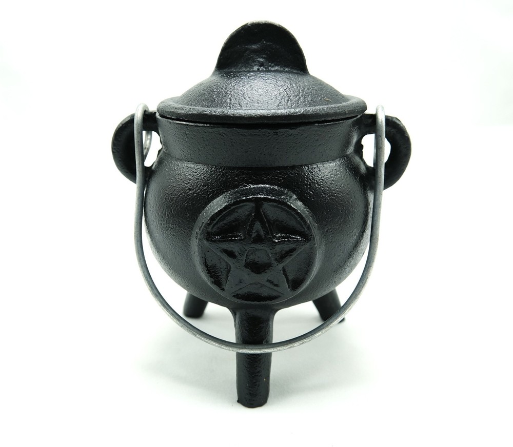 Mini Cast Iron Cauldron | Pentacle, Triple Moon, or Plain | Various Sizes