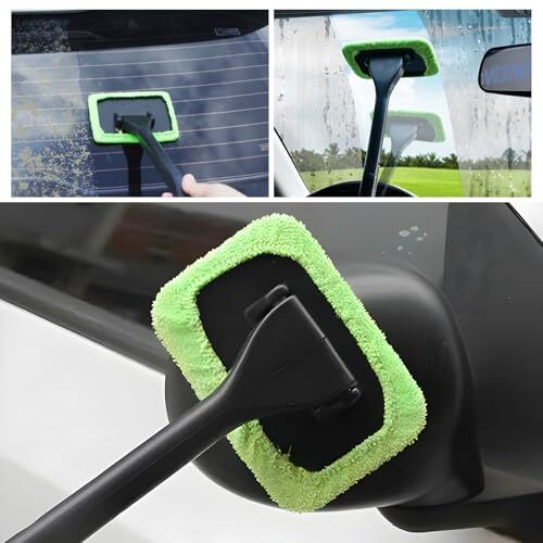 Car Windshield Cleaning Tool, Microfiber Window Cleaner with 4 Washable