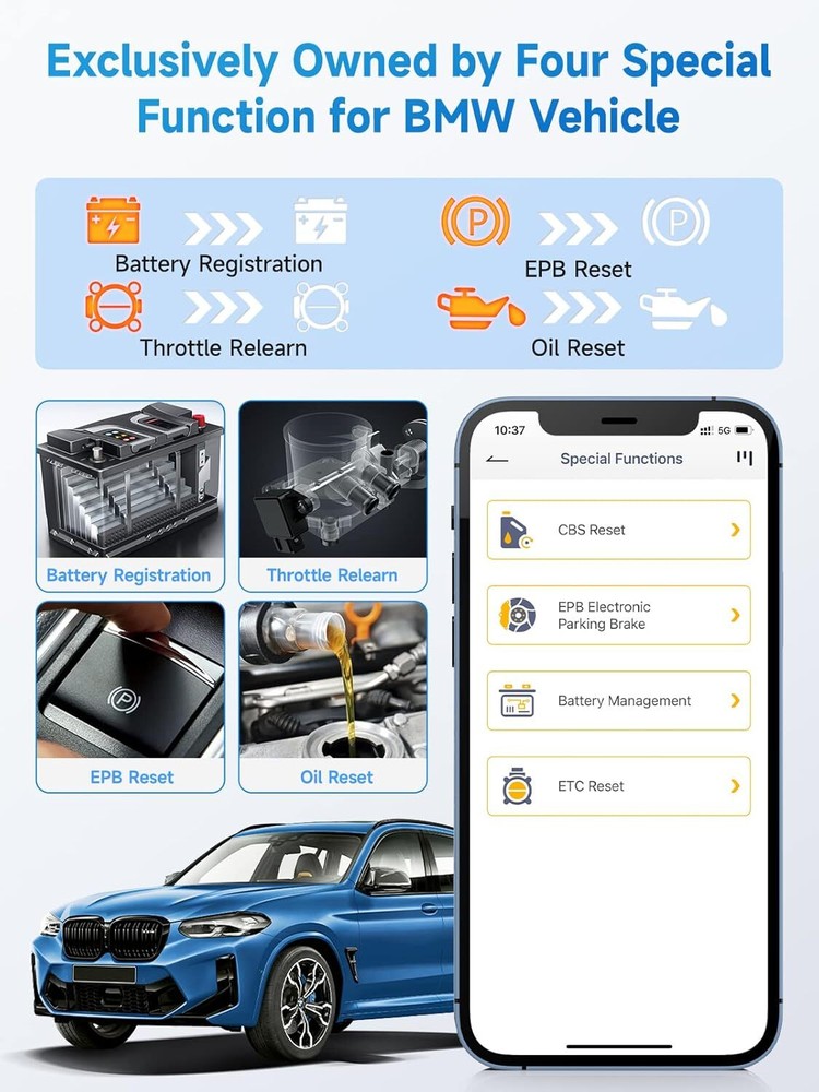 ANCEL BD300 Bluetooth FOR BMW/Mini Cooper Scanner SRS ABS Engine TPMS Diagnostic