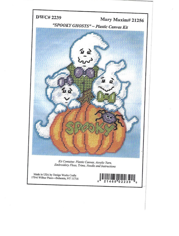 SPOOKY GHOSTS WALL HANGING   plastic canvas  PATTERN (#TF0623)