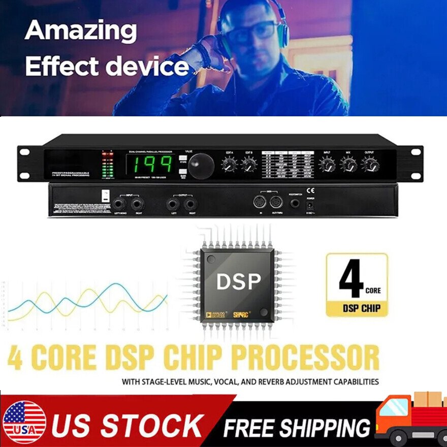 Professional DSP Audio Processor Equalizer Reverb Multi-Effect Digital Unit