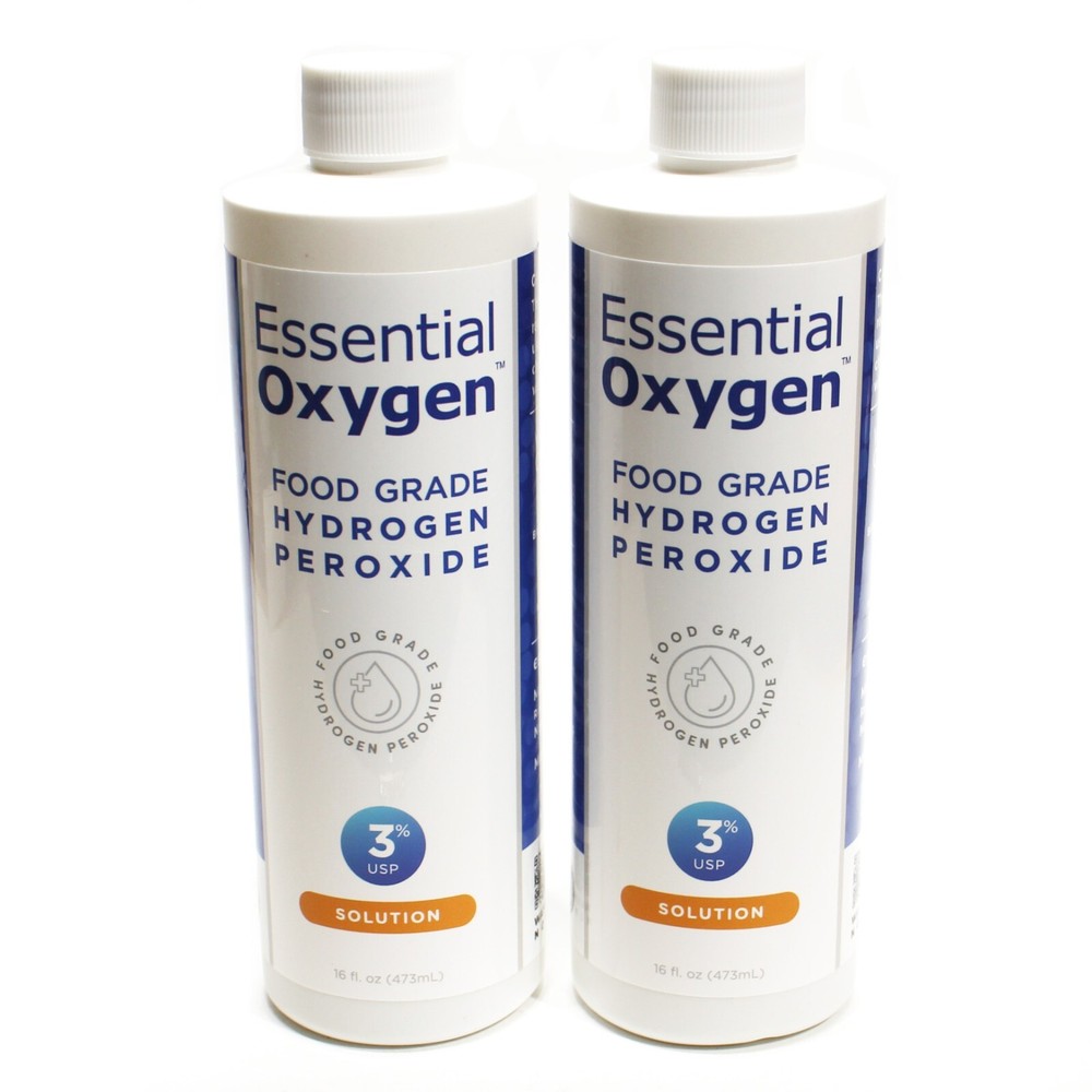 2X Essential Oxygen Food Grade Hydrogen Peroxide 3% Solution 16 fl oz Liquid