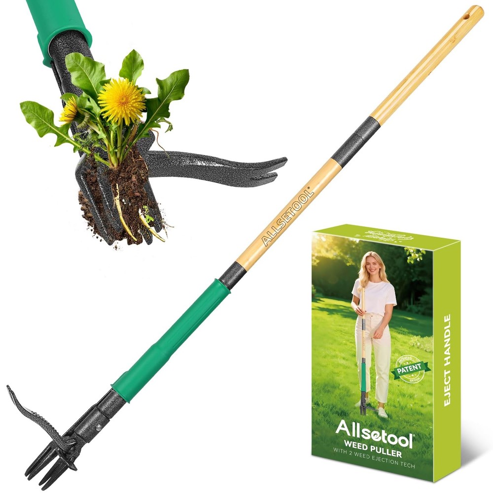 Weed Puller Tool with 2 Weed Eject Feature, 43.7in Stand Up Dandelion Remover...