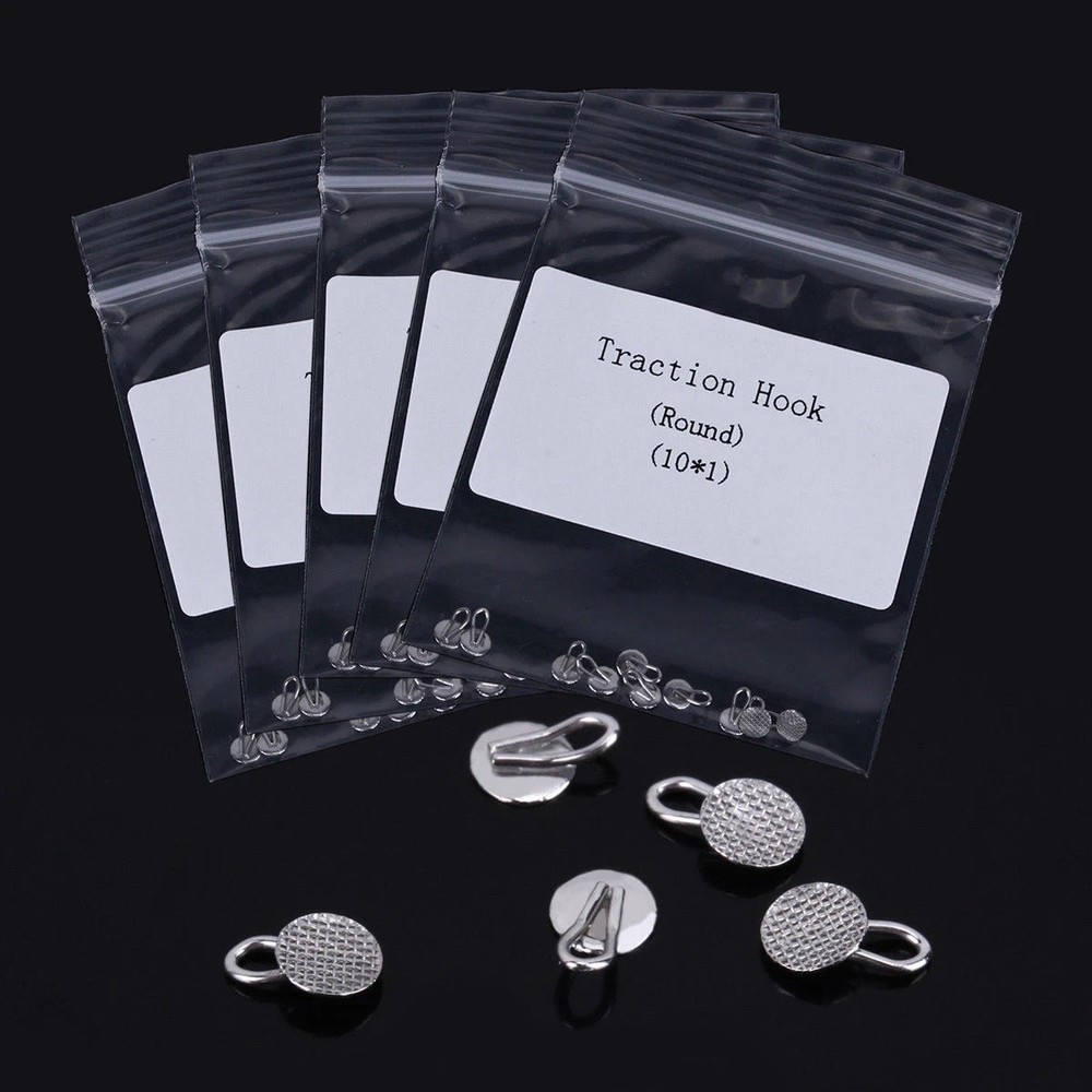 100Pc Dental Orthodontic Traction Hook Round Bondable Caplin Hook Lingual Button